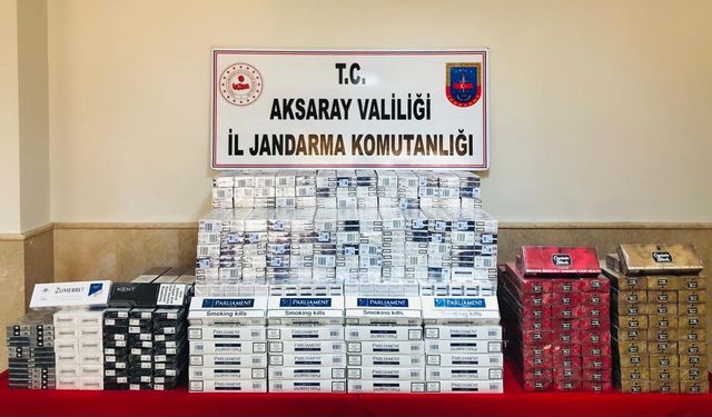 Aksaray il jandarma (6160) paket kaçak sigara ele geçirilmiştir.