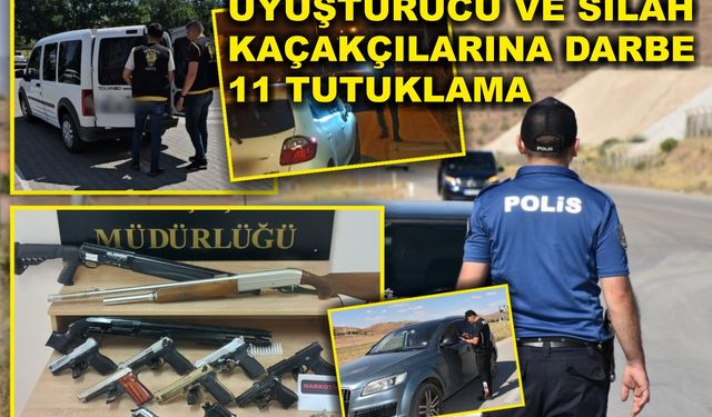 Aksaray Emniyetinden uyuşturucu ve silah kaçakçılarına darbe 11 tutuklama