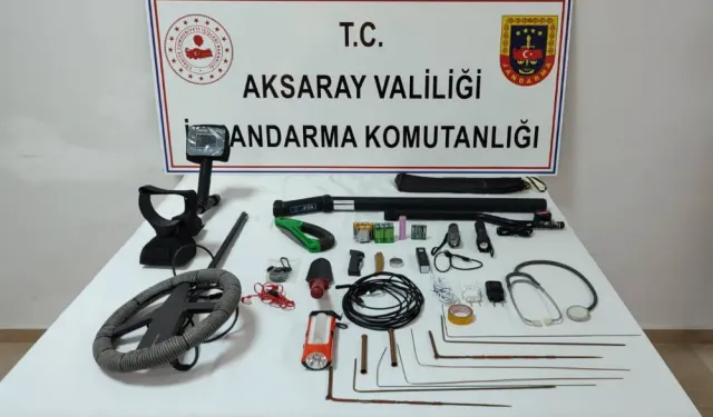 Aksaray ın Ortaköy ilçesinde kaçak kazı yapan 2 kişi yakalandı